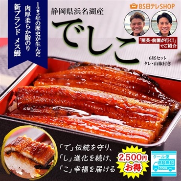 浜名湖　幻のメス鰻　でしこお得な６尾セット　※冷凍送料無料※