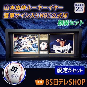 世界限定１８セット　山本由伸ルーキーイヤー直筆サイン入りＷＢＣ公式球　額装セット