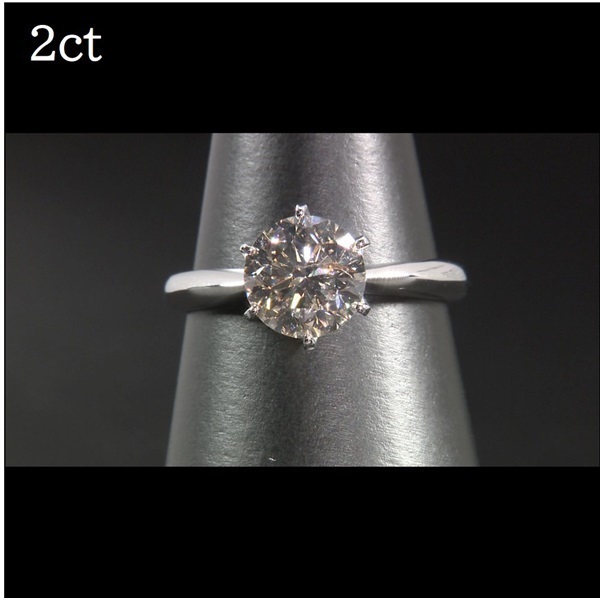 ダイアモンドのサイズはダイアモンドリング プラチナ台（1950年代以前）指輪 ケース付属