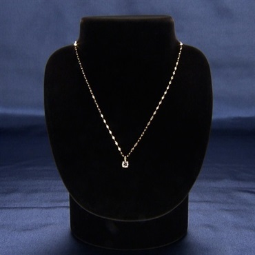 純金0.5ctダイヤペンダントペタルチェーンネックレス （造幣局検定マーク入）