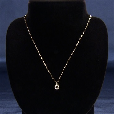 純金1ctダイヤペンダントペタルチェーンネックレス （造幣局検定マーク入）