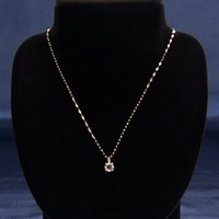 純金1ctダイヤペンダントペタルチェーンネックレス （造幣局検定マーク入）