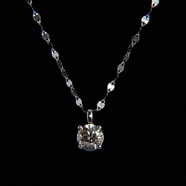 純プラチナ1ctダイヤペンダントペタルチェーンネックレス（造幣局検定マーク入）