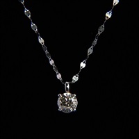 純プラチナ1ctダイヤペンダントペタルチェーンネックレス（造幣局検定マーク入）