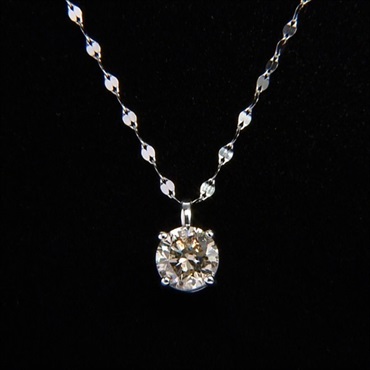 純プラチナ2ctダイヤペンダントペタルチェーンネックレス（造幣局検定マーク入）