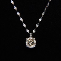 純プラチナ2ctダイヤペンダントペタルチェーンネックレス（造幣局検定マーク入）